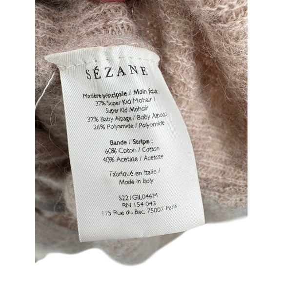 SEZANE La Maille Gaspard Cardigan Sweater Beige Button Front Mohair Alpaca L - Picture 6 of 8